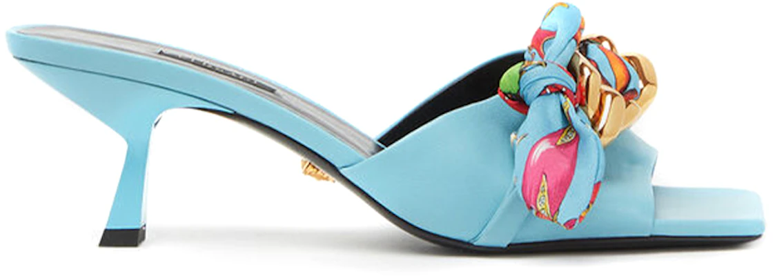 (W) Versace Medusa Ketting Lakleren Sandalen ''Blauw'' DST563H-DNAF9-1V18V Order (W) Versace Medusa Ketting Lakleren Sandalen ''Blauw'' DST563H-DNAF9-1V18V