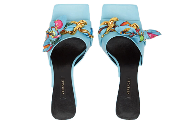 (W) Versace Medusa Chain Patent Leather Sandals 'Blue' 圖 4