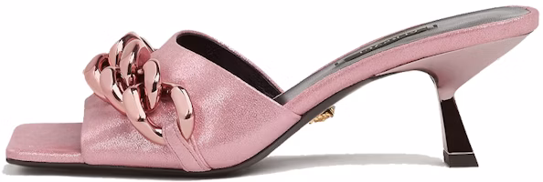 (Women) Versace Medusa Chain Suede Mule Heels 'Pink' DST563H-DCA25_1P340 (Women) Versace Medusa Chain Suede Mule Heels 'Pink' DST563H-DCA25_1P340