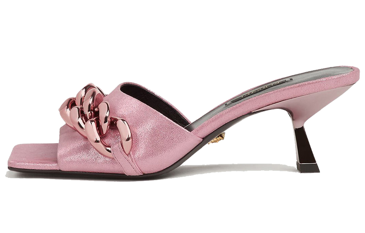 Buy (W) 范思哲美杜莎链麂皮穆勒高跟鞋'粉色' DST563H-DCA25_1P340