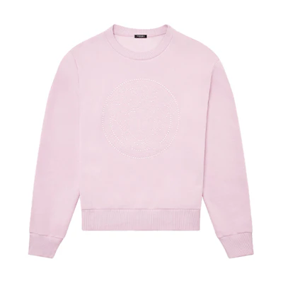 (Women) VERSACE Medusa Crystal Embellished Pink Pullover Sweatshirt Women. 1001570-1A01174-1P880