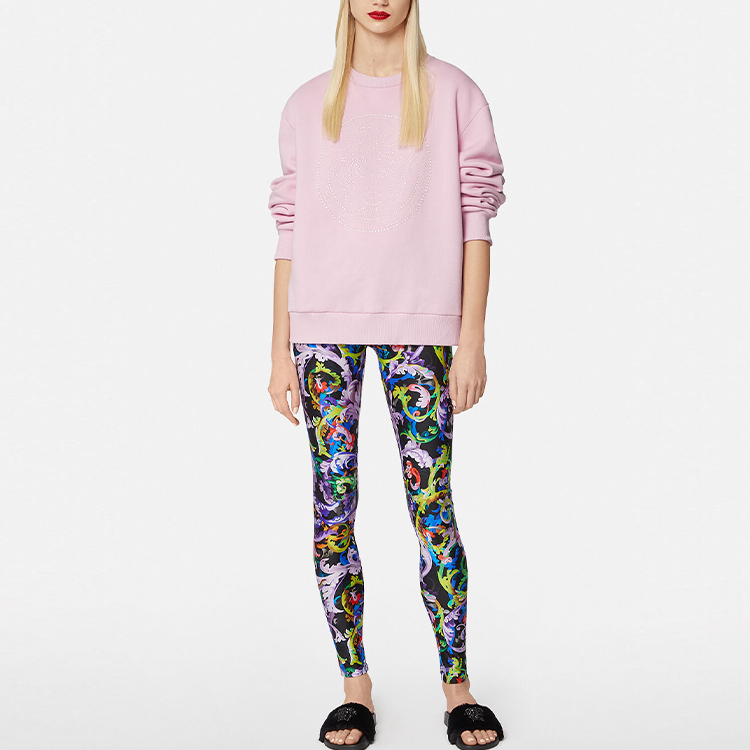 (Women) VERSACE Medusa Crystal Embellished Pink Pullover Sweatshirt Women. 1001570-1A01174-1P880 圖 3