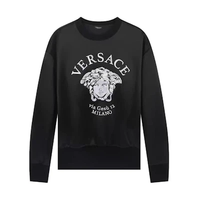 (Women) VERSACE Medusa Embroidered Oversized Cartoon Sweatshirt Black () A88405-1F00108-1B000
