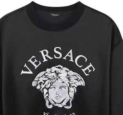 (W) 베르사체 메두사 자수 오버사이즈 카툰 스웻셔츠 블랙 A88405-1F00108-1B000 Details for (W) 베르사체 메두사 자수 오버사이즈 카툰 스웻셔츠 블랙 A88405-1F00108-1B000
