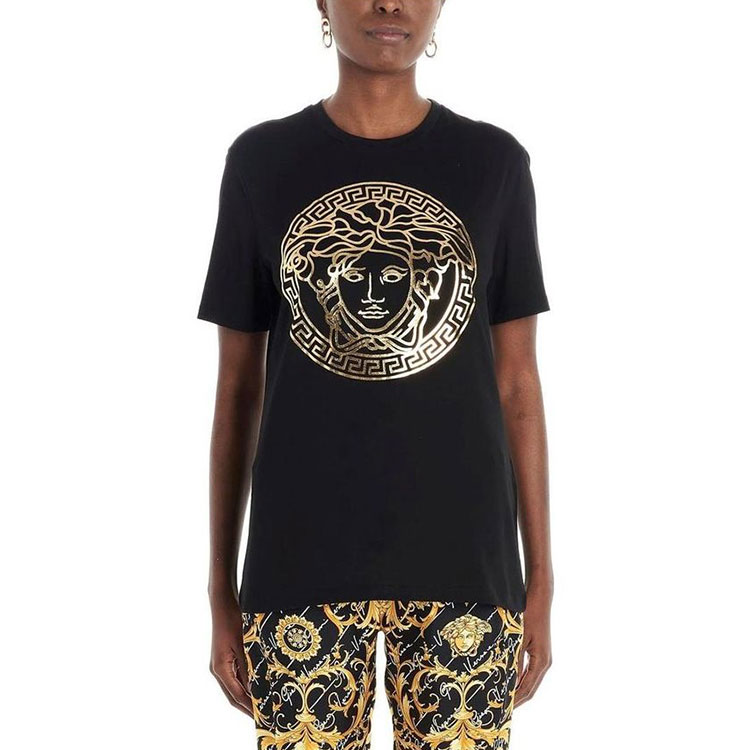 Purchase (W) ヴェルサーチ メデューサ グラフィック コットン Tシャツ レディース ブラック A85756-A228806-A1008