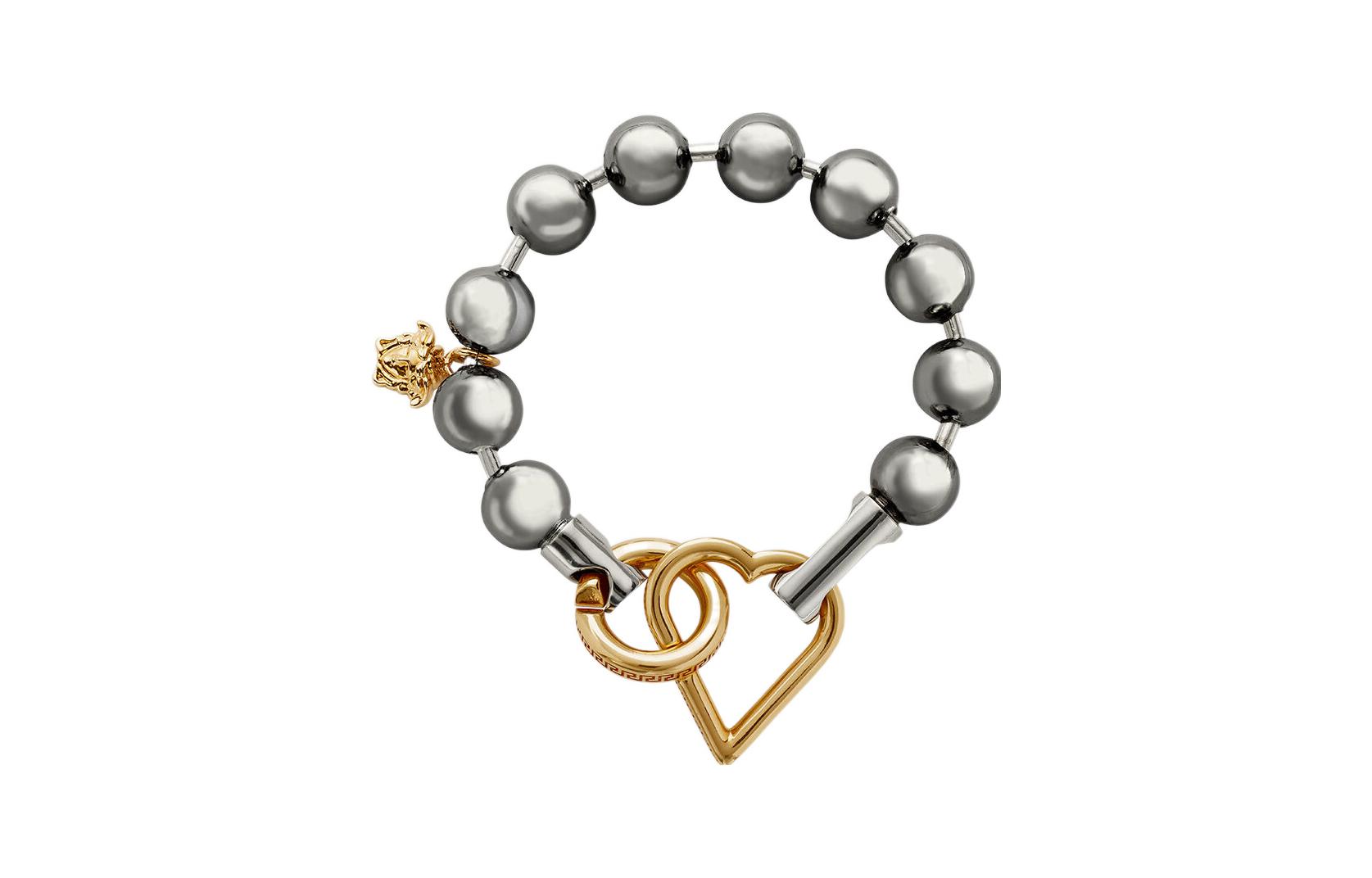 Order (W) ヴェルサーチ メデューサ ハートチャーム ブレスレット シルバー レディース用 1009231-1A00620_4J390