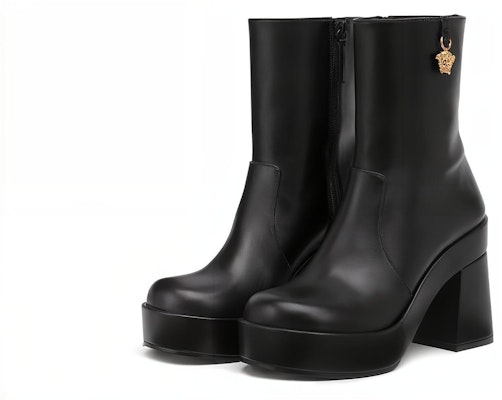 (Women) Versace Medusa Leather Platform Ankle Boots 'Black' 1005682-DVT2P_1B00V Shop (Women) Versace Medusa Leather Platform Ankle Boots 'Black' 1005682-DVT2P_1B00V