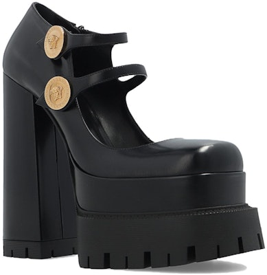 (Women) Versace Medusa Leather Platform High Heels 'Black' 1007140-DVT51_1B00V Lookbook (Women) Versace Medusa Leather Platform High Heels 'Black' 1007140-DVT51_1B00V