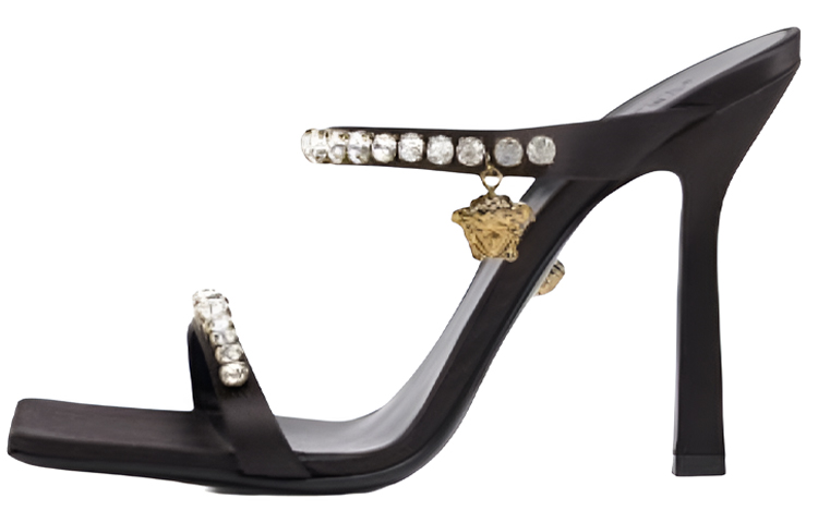 (W) Versace Medusa Mule 'Black Crystal'