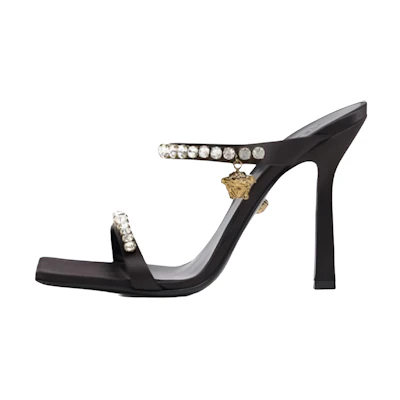 (W) Versace Medusa Mule 'Black Crystal'