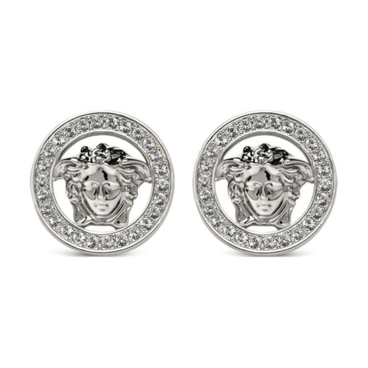 Order (W) Anting VERSACE Pola Medusa Stud Kuningan Warna Perak 10163661A00621
