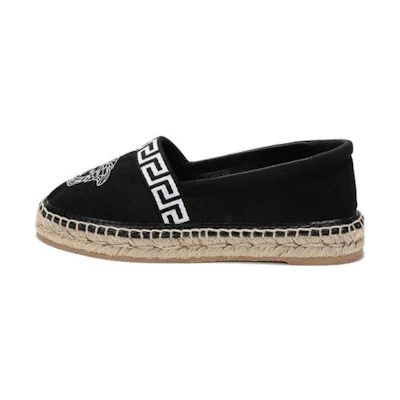 (W) Versace Medusa Pattern Woven Espadrilles 'Black'