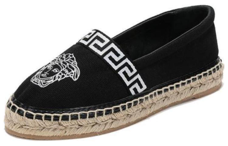 (W) Versace Medusa Pattern Woven Espadrilles 'Black' 圖 2