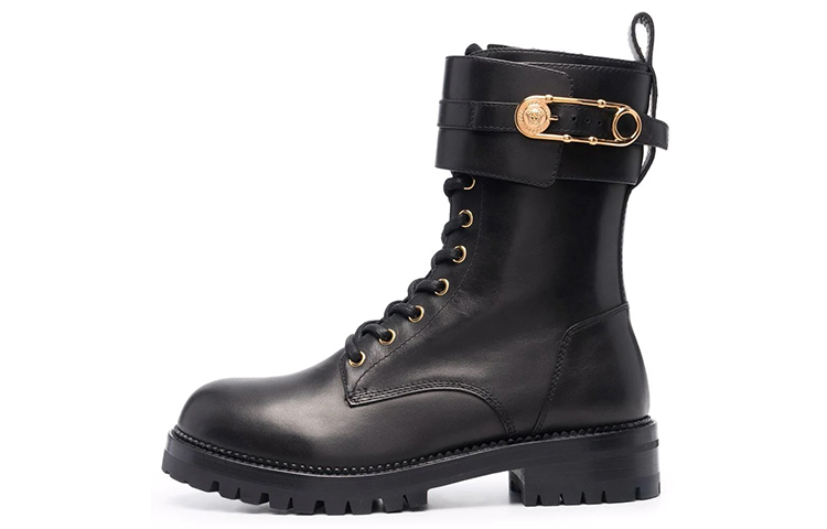 Buy (W) 范思哲美杜莎别针系带短靴 '黑色' DST419E-DVTA3_KVO41