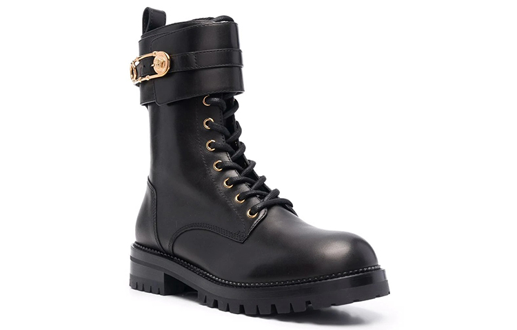 Order (W) Bottes à Lacets Cheville Versace Medusa Pin ''Noir'' DST419E-DVTA3_KVO41