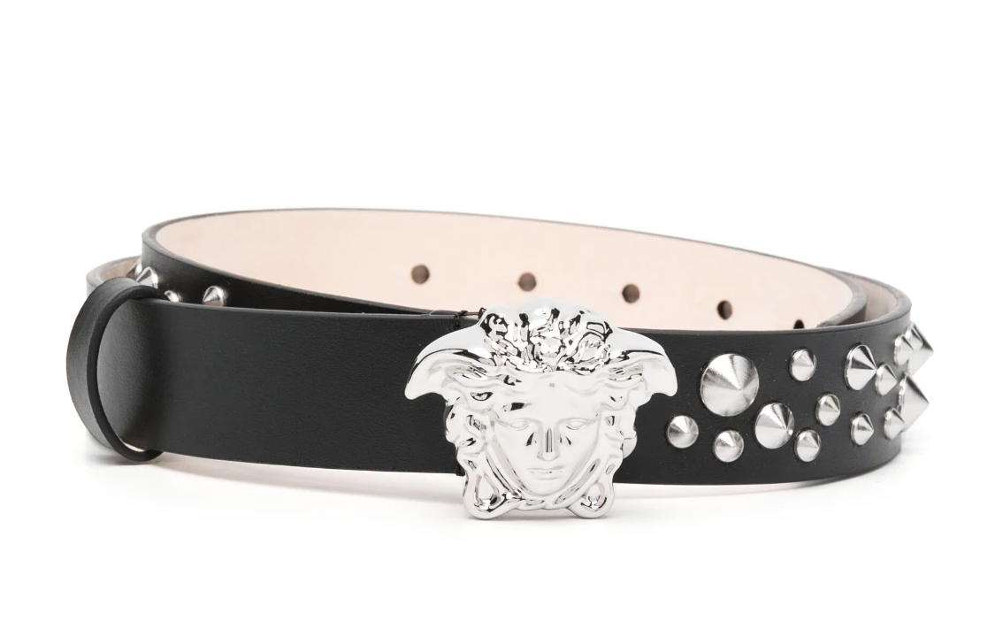 Order (W) ヴェルサーチ メデューサ プラーク ベルト ブラック レザー 3CM幅 DCDD4421A07229