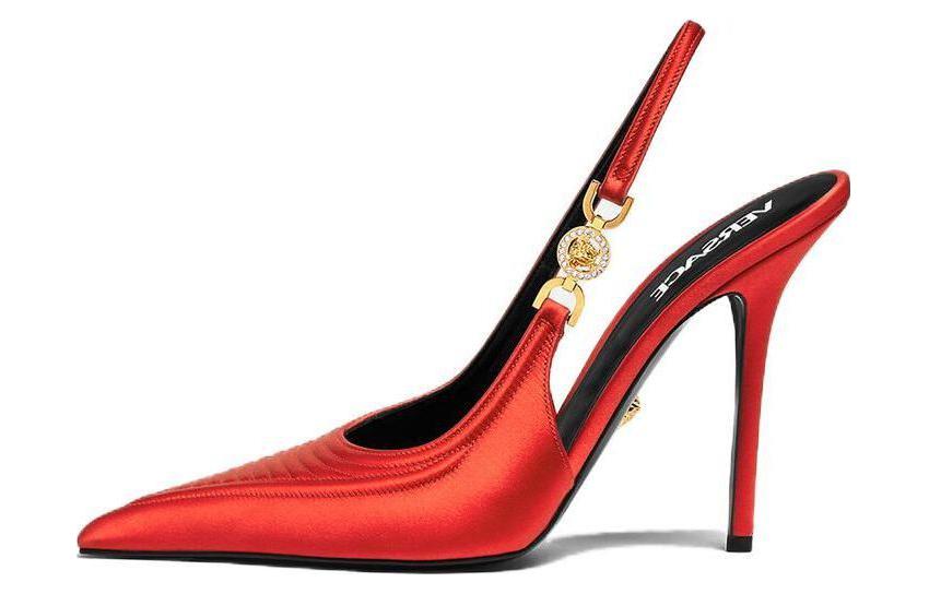 (W) Versace Medusa Pointed Toe High Heels 'Red CMFT'