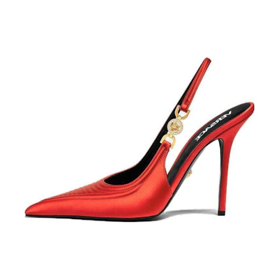 (W) Versace Medusa Pointed Toe High Heels 'Red CMFT'