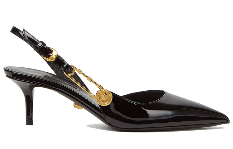 (W) Versace Medusa Safety Pin 'Black Patent Leather' 圖 2