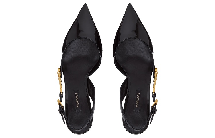 (W) Versace Medusa Safety Pin 'Black Patent Leather' 圖 4