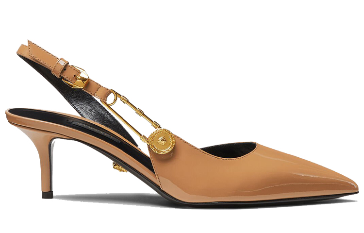 (W) Versace Medusa Safety Pin Sandals 'Brown Patent Leather' 圖 2