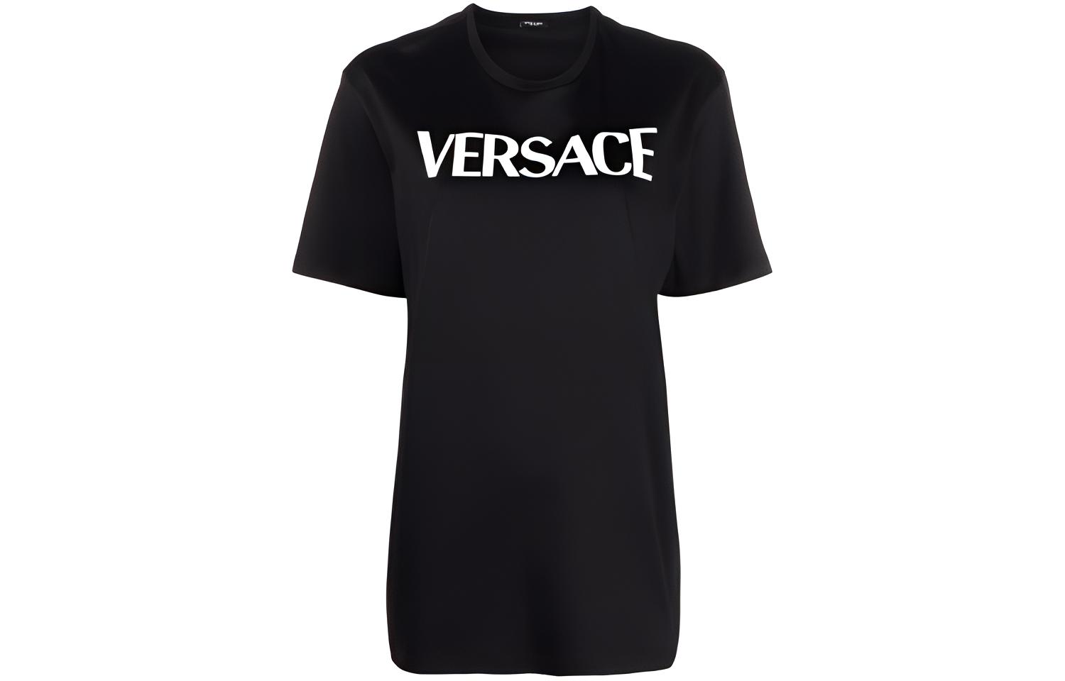 (Women) Versace Medusa Smile Logo Print Black Oversized T-Shirt. 10025021-A01873-2B070