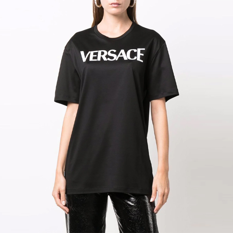 (Women) Versace Medusa Smile Logo Print Black Oversized T-Shirt. 10025021-A01873-2B070 圖 3