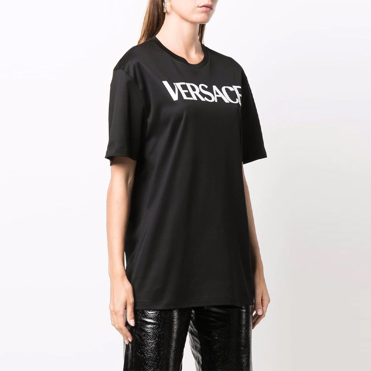 (Women) Versace Medusa Smile Logo Print Black Oversized T-Shirt. 10025021-A01873-2B070 圖 5