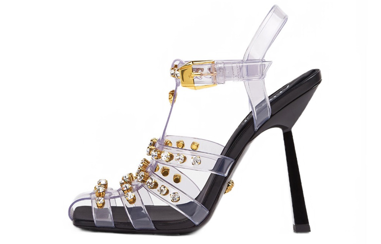 (Women) Versace Medusa Studded High Heeled Sandals 'Black' 1004489-1A03216_1T32V