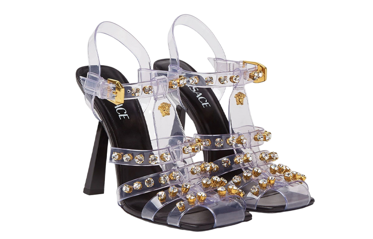 Order (Women) Versace Medusa Studded High Heeled Sandals 'Black' 1004489-1A03216_1T32V