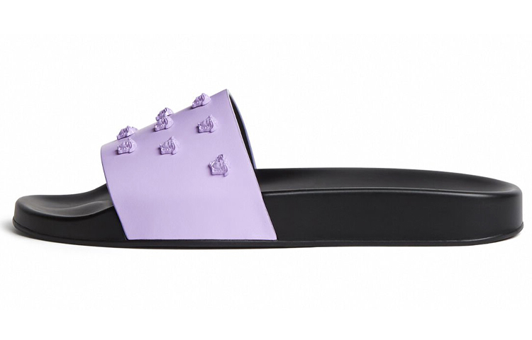 (W) Versace Medusa Studded Leather Slide 'Purple'