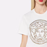 Details for (W) VERSACE 美杜莎鑲飾圓領短袖T恤 白色 1001529-1A01125-2W110