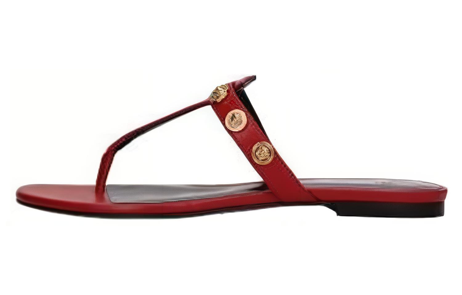 (W) Versace Open Toe Thong Sandals 'Brown'