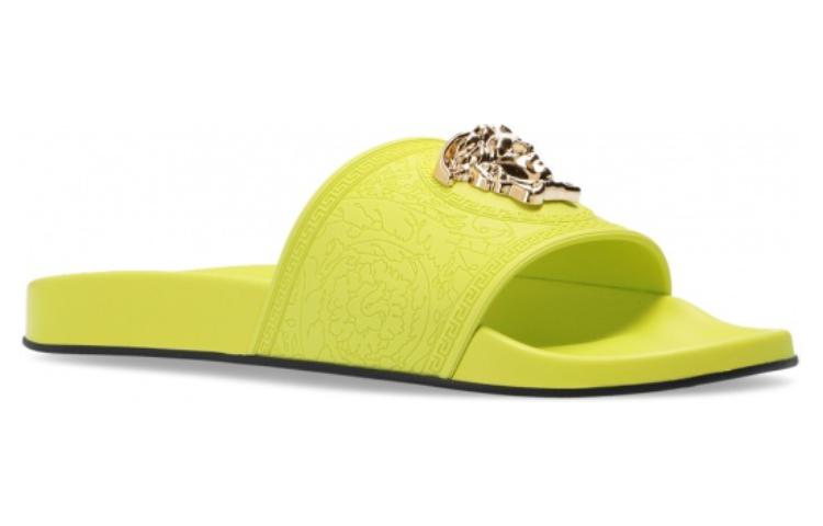 (W) Versace Palazzo Leather Slides 'Yellow' 圖 3