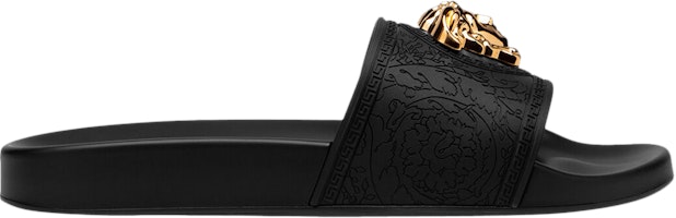 VERSACE 范思哲 Palazzo 時尚拖鞋 女款 黑黃色 Buy VERSACE 范思哲 Palazzo 時尚拖鞋 女款 黑黃色