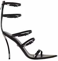 (Women) Versace Pin-Point Calf Leather Sandals Black 1009996-DVT2P-1B00P (Women) Versace Pin-Point Calf Leather Sandals Black 1009996-DVT2P-1B00P