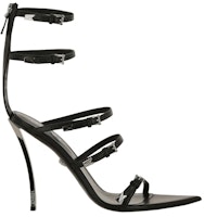 (Women) Versace Pin-Point Calf Leather Sandals Black 1009996-DVT2P-1B00P (Women) Versace Pin-Point Calf Leather Sandals Black 1009996-DVT2P-1B00P