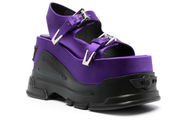 (W) Versace Platform Buckle Open-Toe Slide 'Purple Black' 圖 2