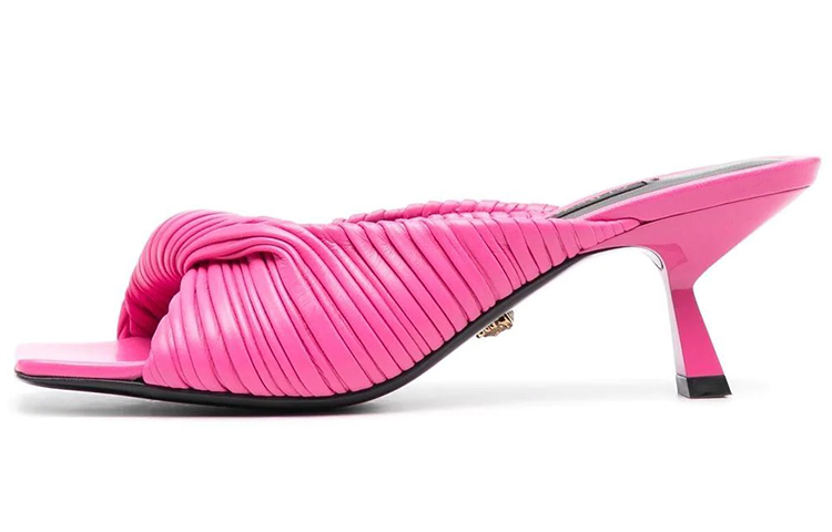 (W) Versace Pleated 'Pink Fashion CMFT High-Heel Sandals'