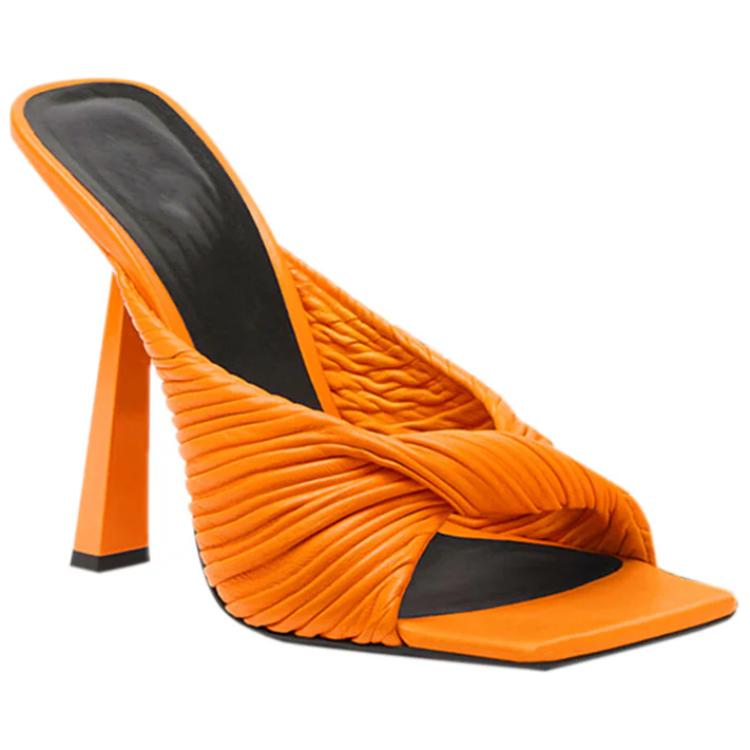 (W) Versace Plissé Nappa Leather Mules 'Orange' 圖 3