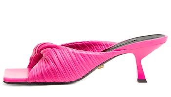 (Women) Versace Plissé Nappa Mid-Heel Mule 'Deep Red' DST628H-DPNA3_1P54V Buy (Women) Versace Plissé Nappa Mid-Heel Mule 'Deep Red' DST628H-DPNA3_1P54V