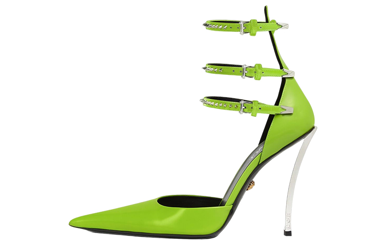 (Women) Versace Pointed-Toe Buckle Stiletto 'Green' 1007256-1A05893_1GF1P