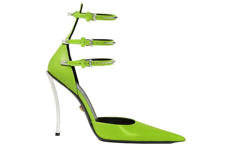Order (Women) Versace Pointed-Toe Buckle Stiletto 'Green' 1007256-1A05893_1GF1P