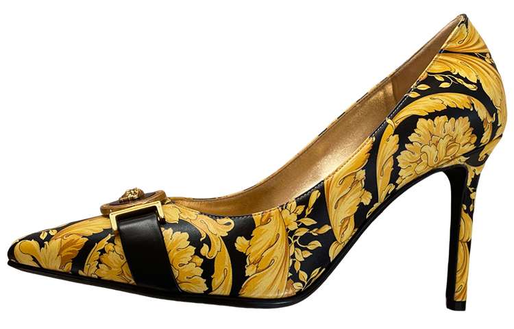 Buy (W) Tacones Altos Versace Puntudos Slip-On 'Oro Negro'. DSR600N-DVTBR2_D4DT