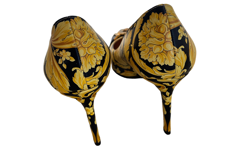 (W) Versace Pointed-Toe Slip-On High Heels 'Gold Black' 圖 4