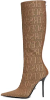 (Women) Versace Pointed Toe Zip Stiletto Thigh High Boots 'Brown' 1011398-1A07977_2N24P (Women) Versace Pointed Toe Zip Stiletto Thigh High Boots 'Brown' 1011398-1A07977_2N24P