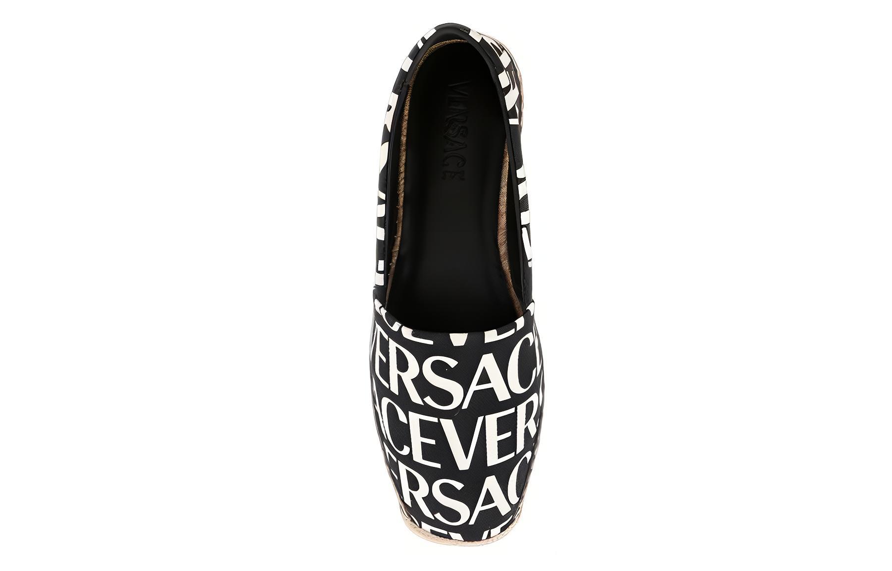 (W) Versace Printed Canvas Slip-On Espadrilles 'Black' 圖 3