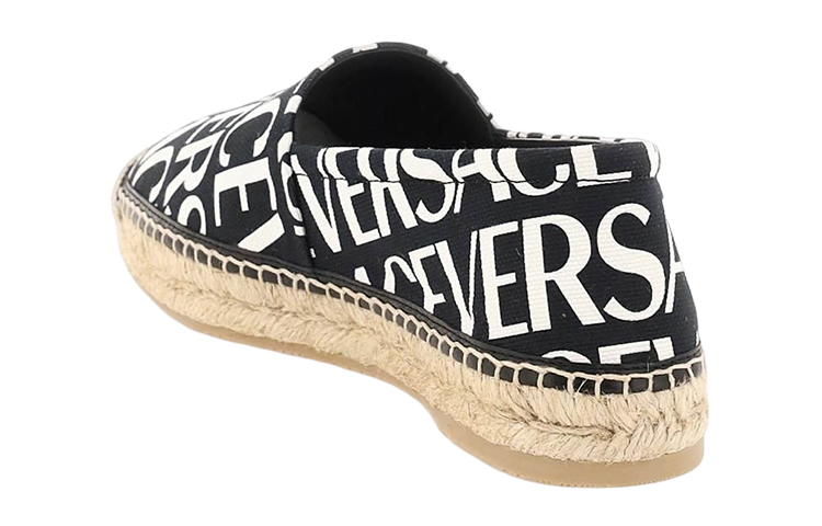 (W) Versace Printed Canvas Slip-On Espadrilles 'Black' 圖 4