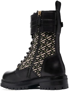 (W) Versace Safety Pin La Greca Bot Kulit 'Hitam' DST419E-1A01594-5B15V Shop (W) Versace Safety Pin La Greca Bot Kulit 'Hitam' DST419E-1A01594-5B15V