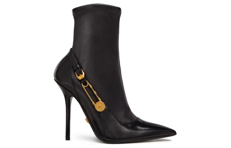 (W) Versace Safety Pin Leather Ankle Boot 'Black' 圖 2